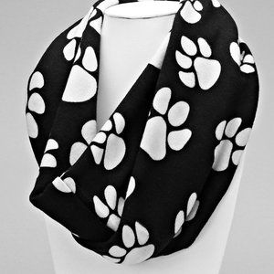 Very Soft Doggy/Puppy/Woof Paw Print Infinity Scarf